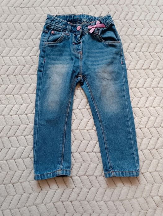 Jeansy spodnie jeansowe dziewczęce dla dziewczynki 86 12-18 mscy