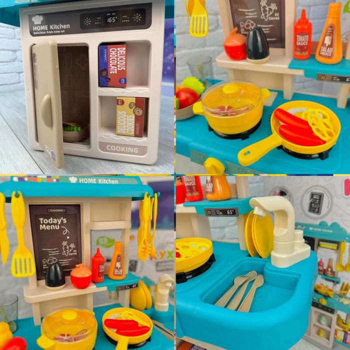 Кому? Дитяча кухня, 43 предмети, 68 см висота, вода в крані, пар