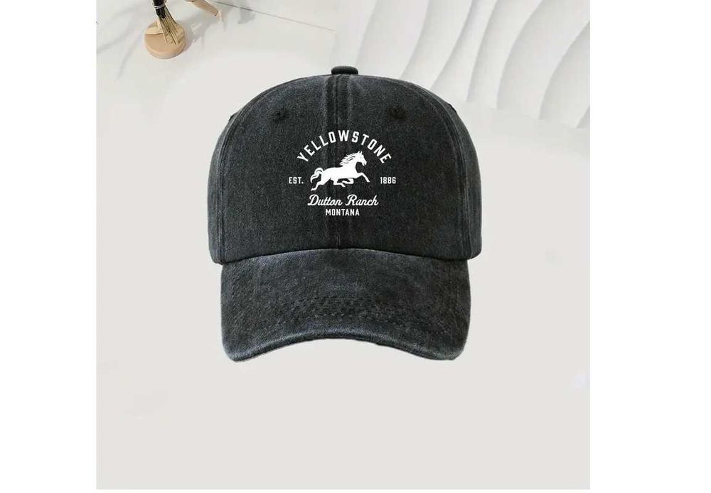 Czapka bejsbolowa czarna jeans/napis YELLOWSTONE/nowa