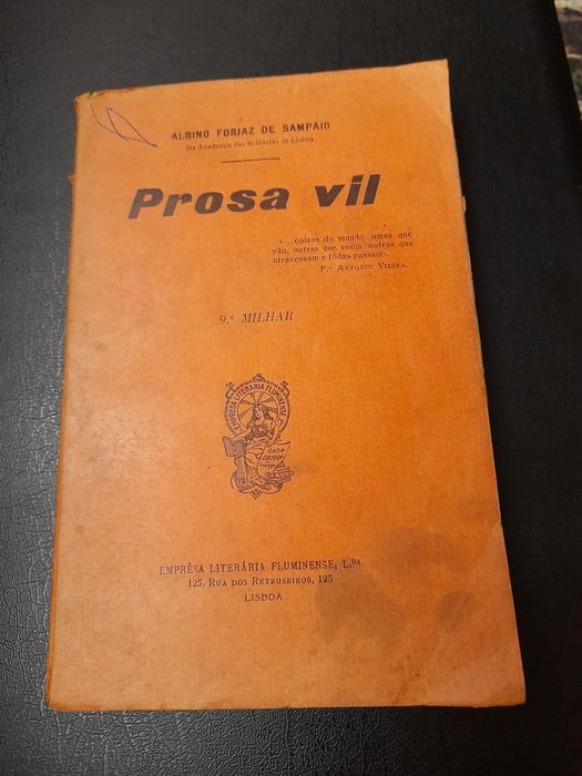 Livro antigo" Prosa Vil" 4ª edição 1921