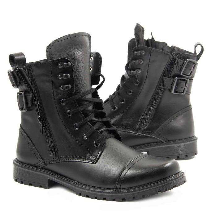 Sztyblety militarne wojskowe motocyklowe Skórzane POLSKIE 83Kc