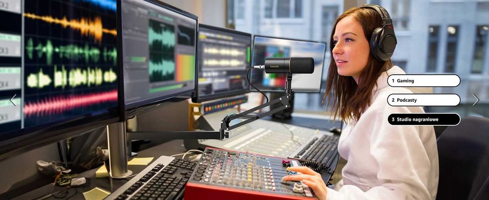 Statyw mikrofonowy biurkowy TONOR T20LP do Blue Yeti, podcast