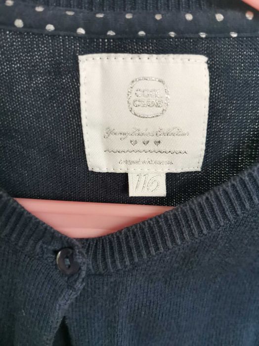 Sweter granatowy rozpinany dziewczęcy