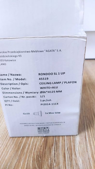 Lampa sufitowa biała plafon