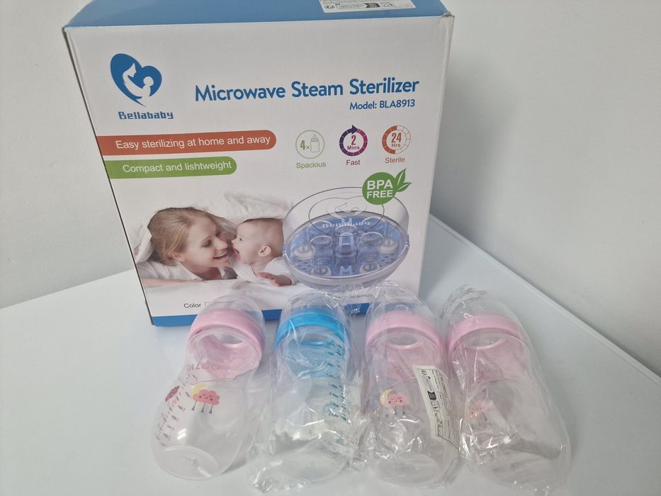 Esterilizador de biberons + 4 biberons
