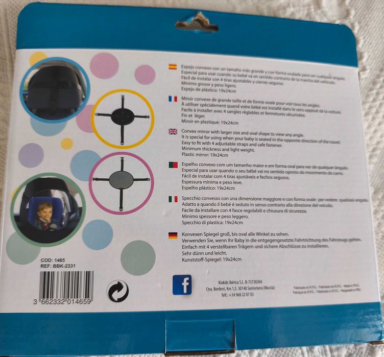 Espelho retrovisor carro para bebé