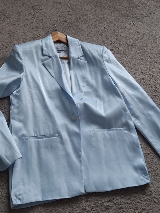 Marynarka damska dluzsza baby blue  Reserved XS  nowa komunia wesele
