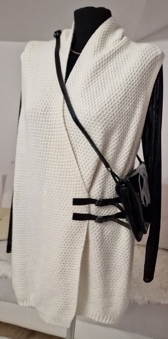 Bezrękawnik ecru " H&M".