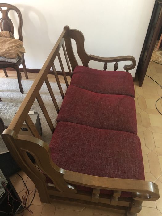 Sofa cama vermelho 3 lugares