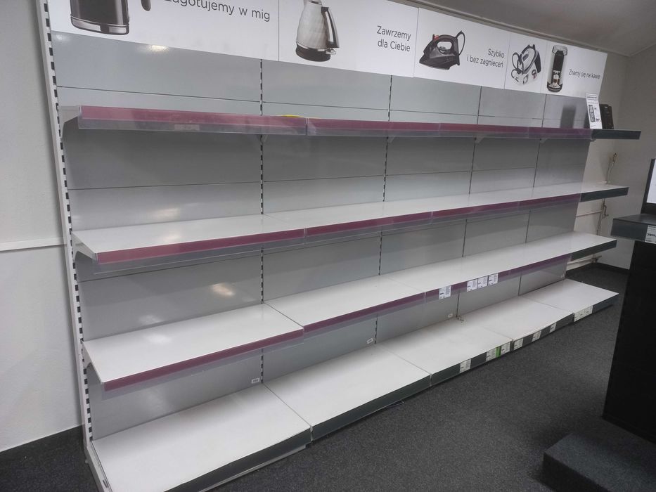 regały sklepowe szare modułowe metalowe  regał magazynowy