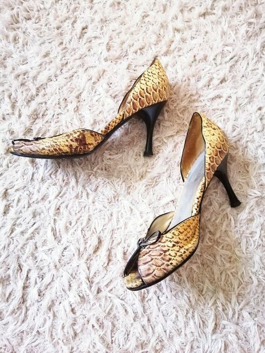 Босоніжки туфлі Босоножки туфли под змеиную кожу рептилия