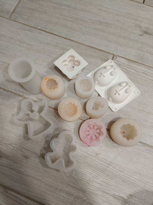 Силіконові форми молди для свічок мила кінь новорічні квіти сукуленти