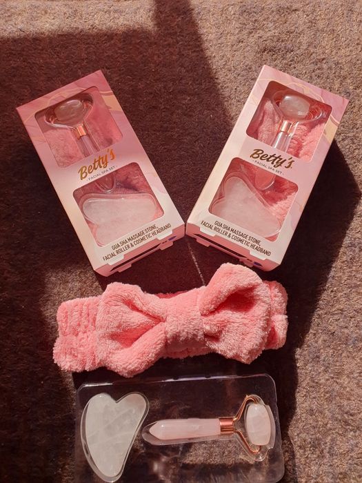 Zestaw do masażu guasha ( opaska, roller i kamień- jadeit)na prezent