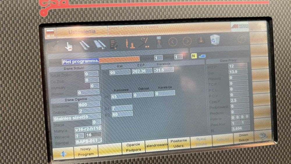 Komplet maszyn Amada do obróbki blachy 10x3100 krawędziarka + gilotyna