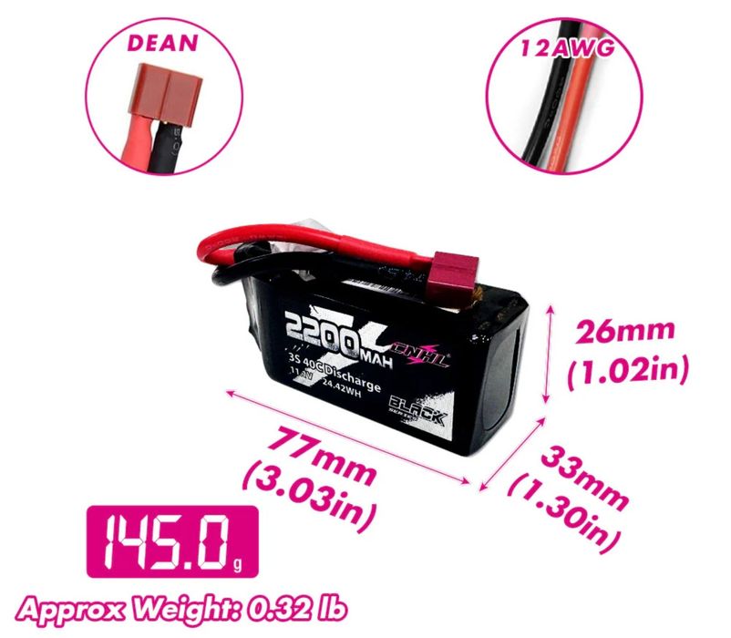CNHL 3S 2200 mAh 40C XT60 bateria li-po do RC dron fpv