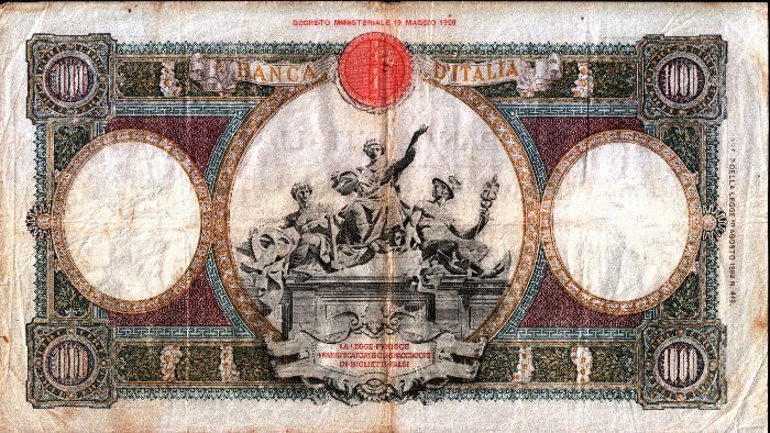 ITÁLIA 1 000 LIRE Banca D´Itália DECR. MIN. 28 Novembre 1942-ANNO XX