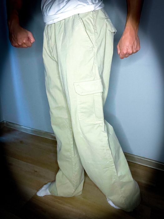 (L) Urban Classics Nowe Białe Męskie Spodnie Cargo Momo Szerokie