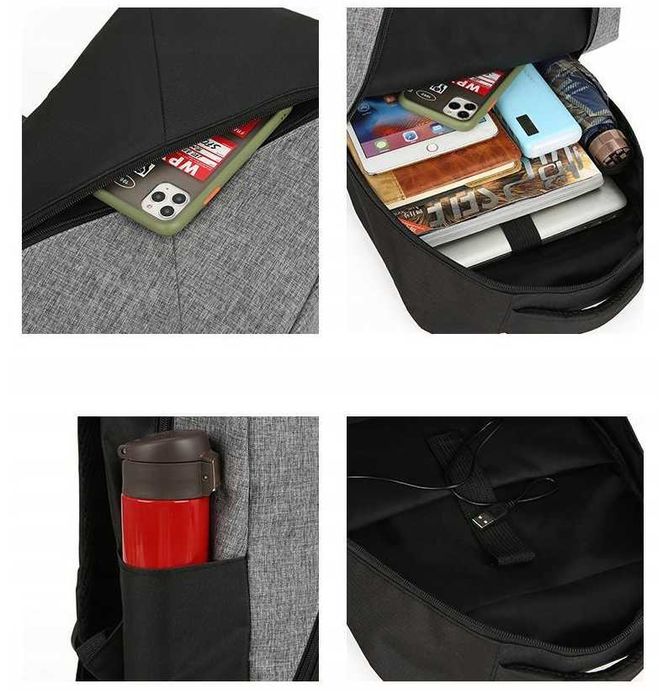 Plecak USB Męski Damski Miejski Sportowy do Pracy - (Okazja)