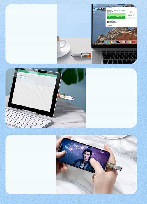 Adapter Do Iphone Lightning Do Otg Usb 3.0 Recci