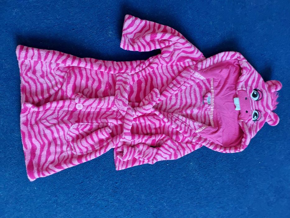 Rewelacyjny szlafrok 86/92 różowa zebra KappAhl + gratis