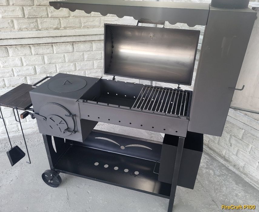 •5мм! 100% НЕ ПРОГОРИТЬ! Мангал Смокер з Піччю під казан та коптильнею