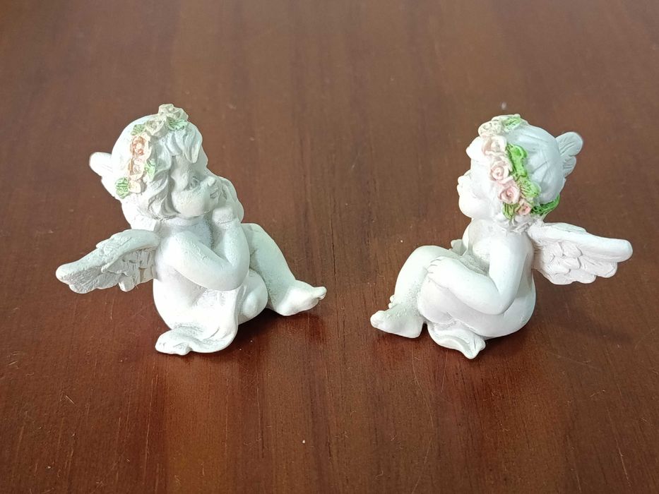 Conjunto 2 Estatuetas Decorativas de Anjos