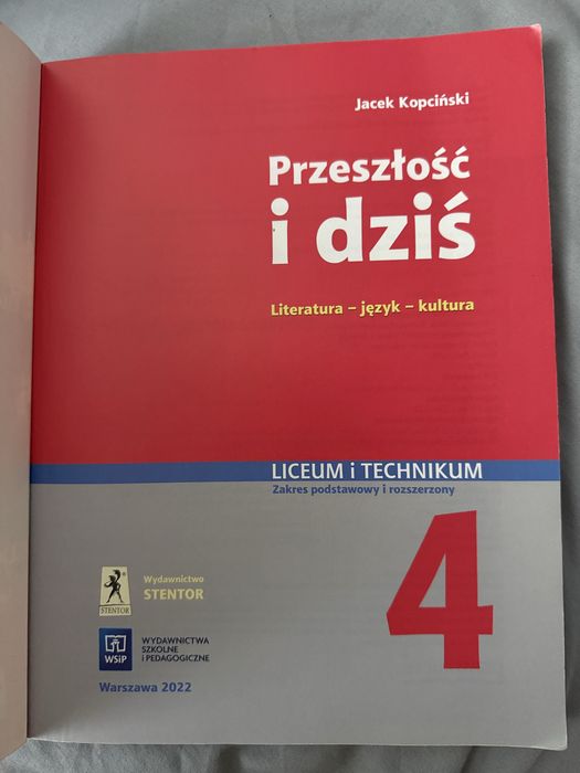 Przeszłość i dziś 4 Podręcznik Język Polski LO / Technikum WSiP