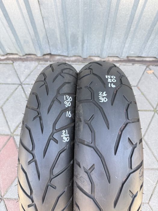 ЯК НОВІ 130/90/16 + 150/80/16 Pirelli мото шини комплект резина склад