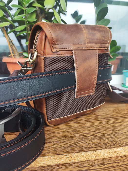 Кожаная мужская Сумка Барсетка. Dark Brown.