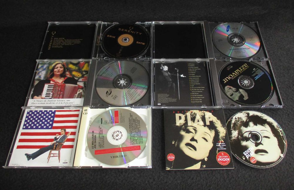 Conjunto de CD Música Francesa Piaf Dassin Aznavour Brassens