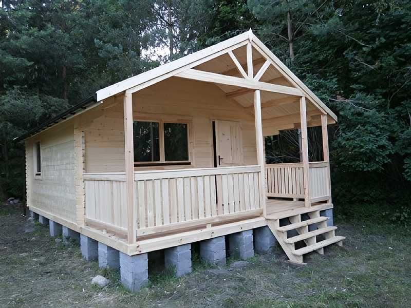 DOMEK JADWIGA Letniskowy 5,2x7,2m BAL 44mm 2 Pokoje PROJEKT NA WYMIAR