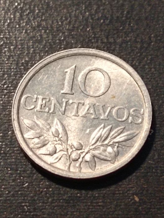 10 centavos - x centavos Portugal 1978 - Eixo vertical  eixo invertido