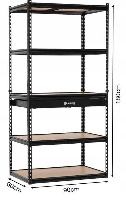Складський стелаж 5 рівнів 180x90x60 см 175 кг GWI2127 стелаж для