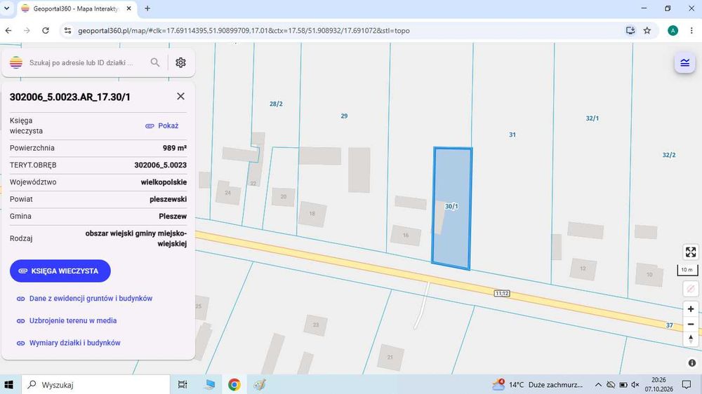 Działka budowlano-usługowa 5200 m2 przy DK nr 11/12