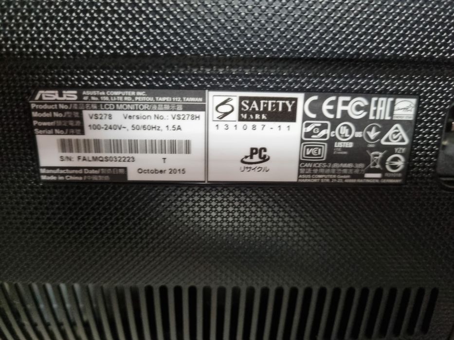 Monitor 27" ASUS VS278H / FullHD / com colunas internas64550929961347122