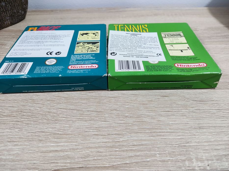 2 clássicos game Boy tennis e F1 racing