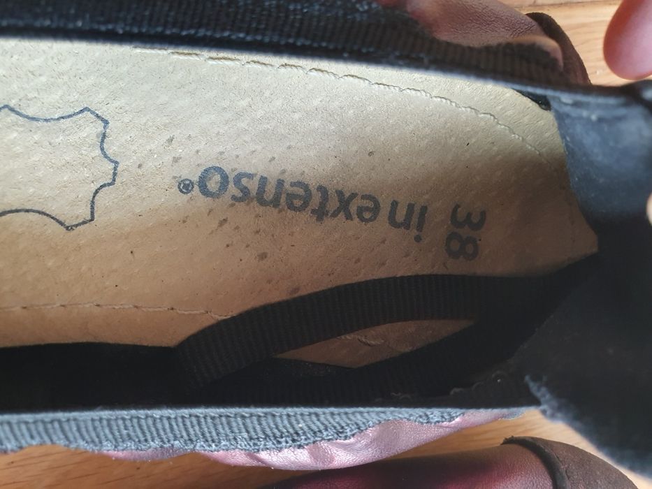 Bordowo czarne baleriny In Extenso 38