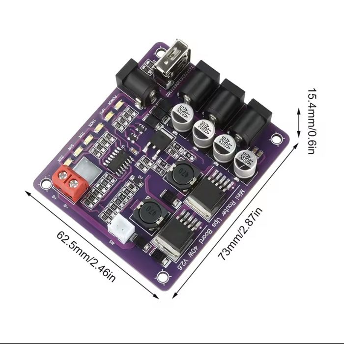 Плата ИБП для роутера , мощность 47.5 Вт  несколько выходов