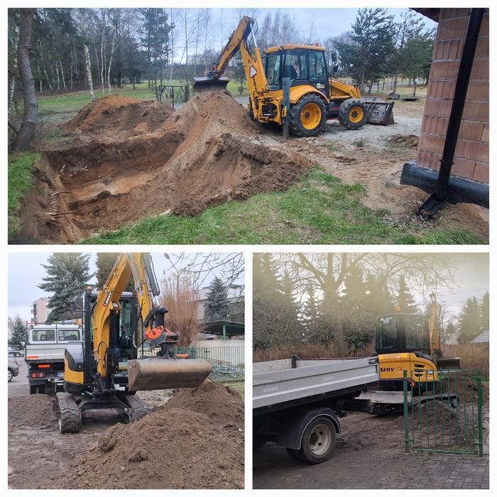 ROBOTY ZIEMNE Usługi koparko-ładowarka, minikoparka, koparka  wywrotka