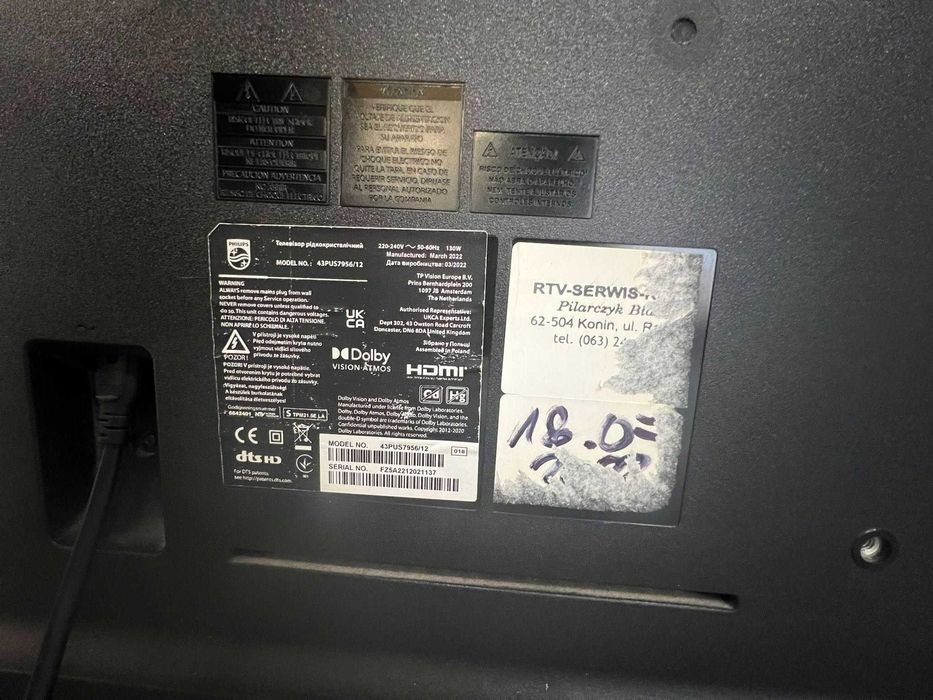 Telewizor Philips 43 PUS7956/12 4K UHD HDR Android