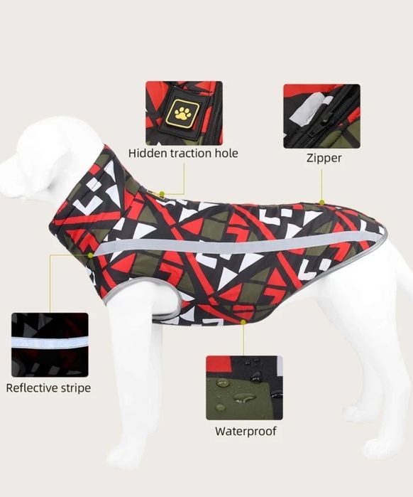 Roupa de cão/Parka impermeável nova