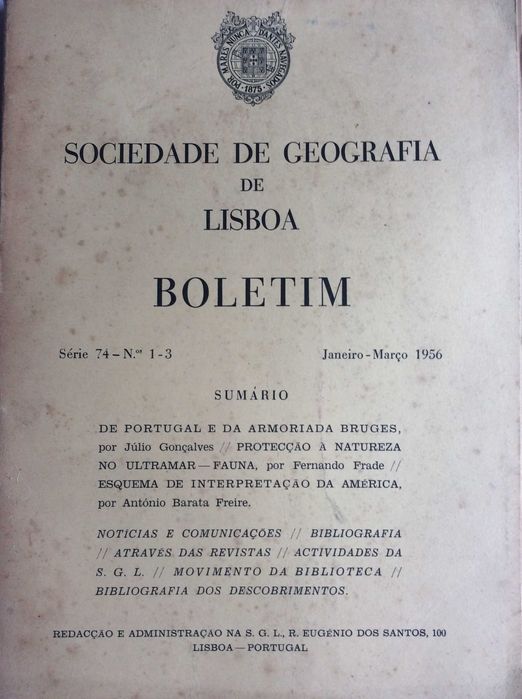 Boletim da Sociedade de Geografia de Lisboa Janeiro e Março,1956