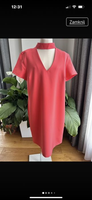 Cocomore koralowa sukienka krotka worek 38/40