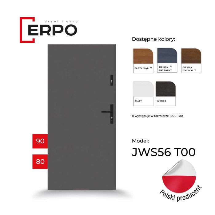 TANIE Drzwi wejściowe 80 i 90prawe lub lewe złoty dąb grubość 56mm