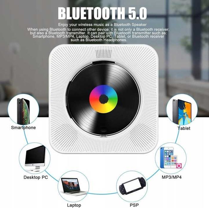 Odtwarzacz płyt CD KC-806 głośnik bluetooth pilot