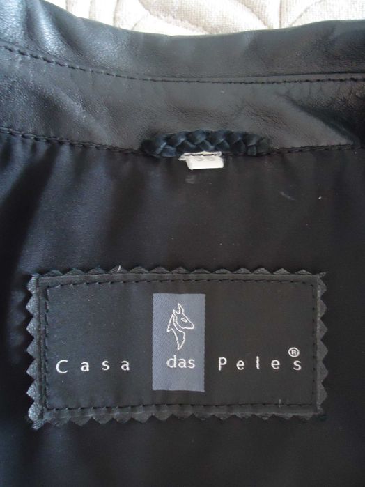 Casa da Peles  -  Blazer slim fit em cabedal polido