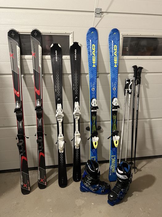 Trzy pary nart Head, buty Head, kijki, pokrowce - calosc 1750