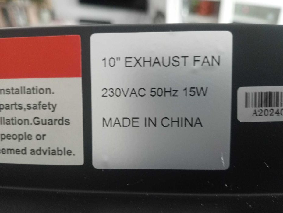 Exaustor/Ventoinha Extração 10" (25cm)–Mod. S-101–Controlo Velocidade