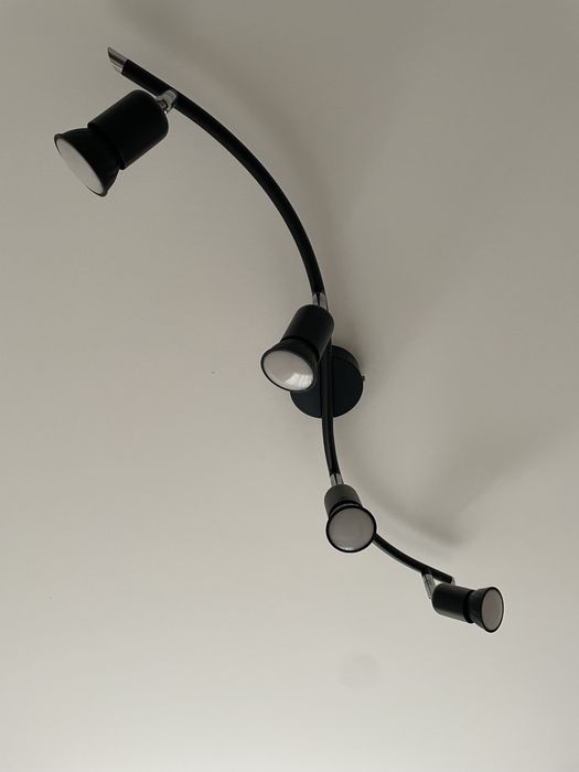 Lampa sufitowa 4 zarowki czarna loft