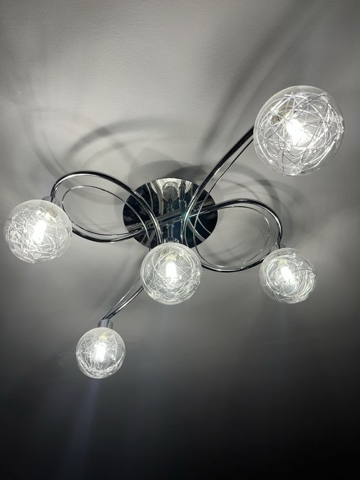 Lampa sugitowa 5 punktowa kula chrom
